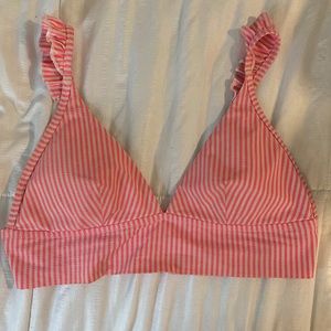 {Arie} pink and white swim top
